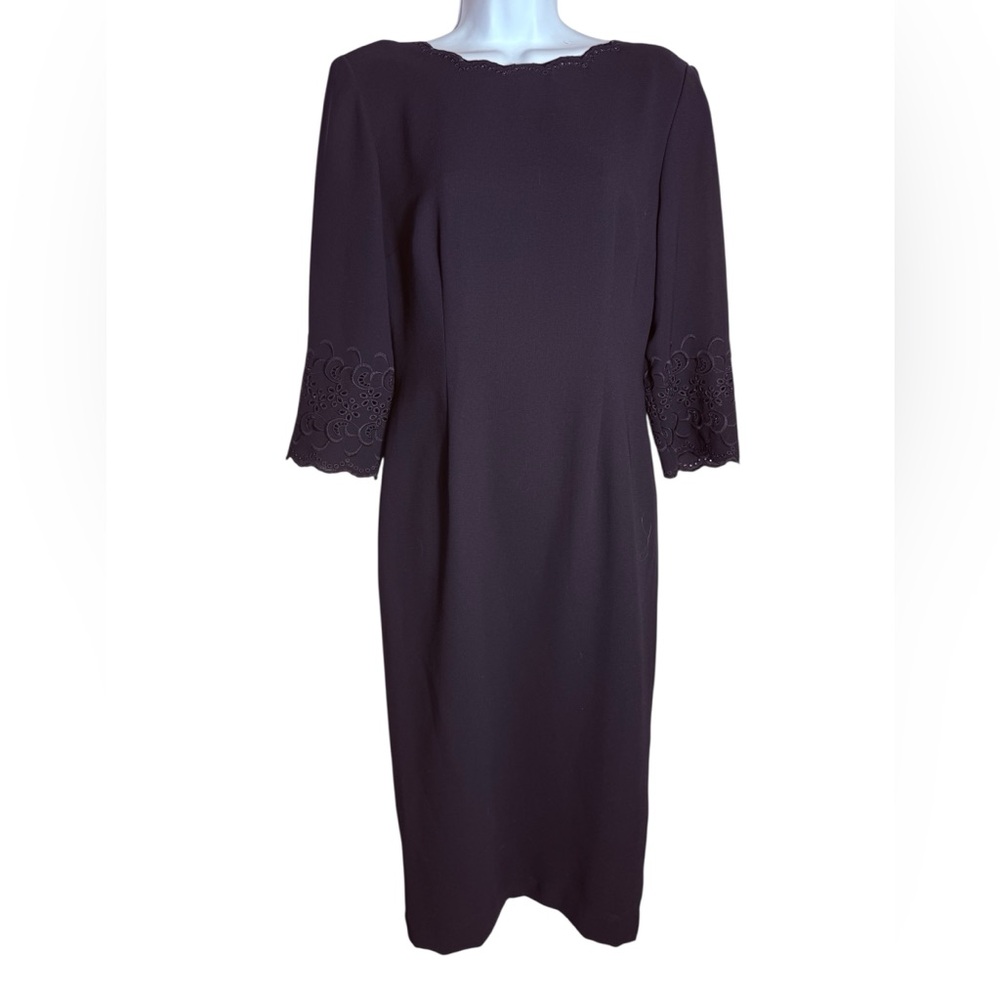 Talbots Dress‎ Size 6 Elegant Black Long Eyelet Detail Women's Dress 🖤🖤